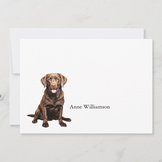 Chocolate Labrador Retriever Note Card (Front)