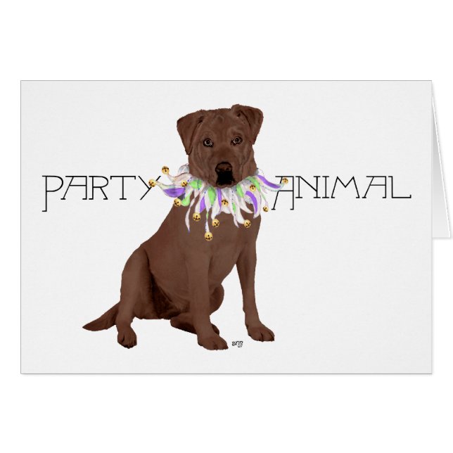 Chocolate Labrador Retriever Party (Front Horizontal)