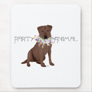 Chocolate Labrador Retriever Party Mouse Mat