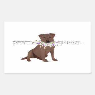 Chocolate Labrador Retriever Party Rectangular Sticker
