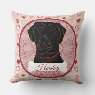 Chocolate Labrador Retriever Personalize Pillow