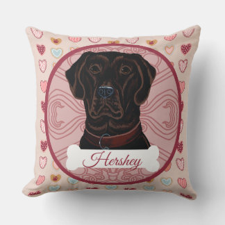 Chocolate Labrador Retriever Personalize Pillow