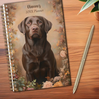 Chocolate Labrador Retriever Portrait Personal Planner
