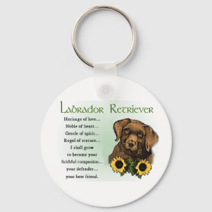 Chocolate Labrador Retriever Puppy Gifts Key Ring