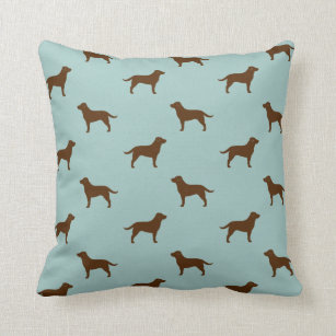 Chocolate Labrador Retriever Silhouettes Pattern Cushion