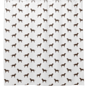 Chocolate Labrador Retriever Silhouettes Pattern Shower Curtain