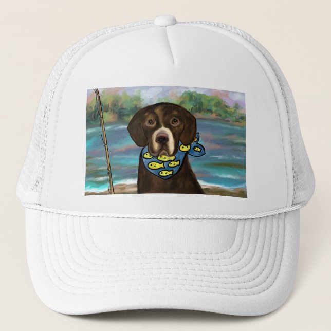 Chocolate Labrador Retriever Trucker Hat (Front)