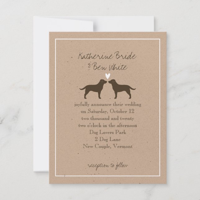 Chocolate Labrador Retrievers Wedding Invitation (Front)