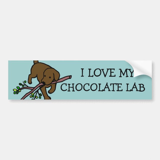 Chocolate Labrador Sand Letters Cartoon Bumper Sticker (Front)