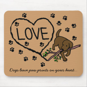 Chocolate Labrador Sand Letters Cartoon Mouse Mat