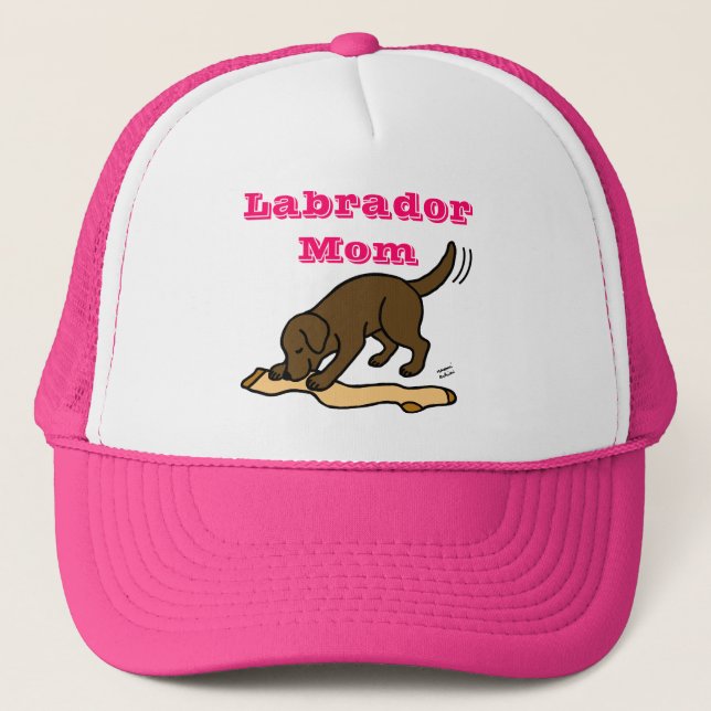 Chocolate Labrador Stocking Trucker Hat (Front)