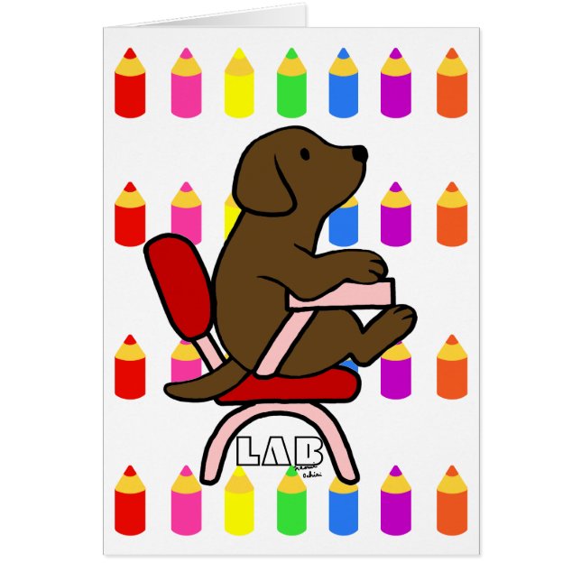 Chocolate Labrador Student 1 Cartoon Pencils (Front)