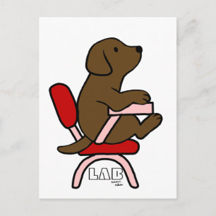 Chocolate Labrador Student 1 Cartoon Postcard