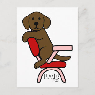 Chocolate Labrador Student 3 Cartoon Postcard