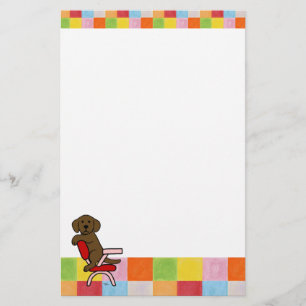 Chocolate Labrador Student 3 Mosaic Stationery