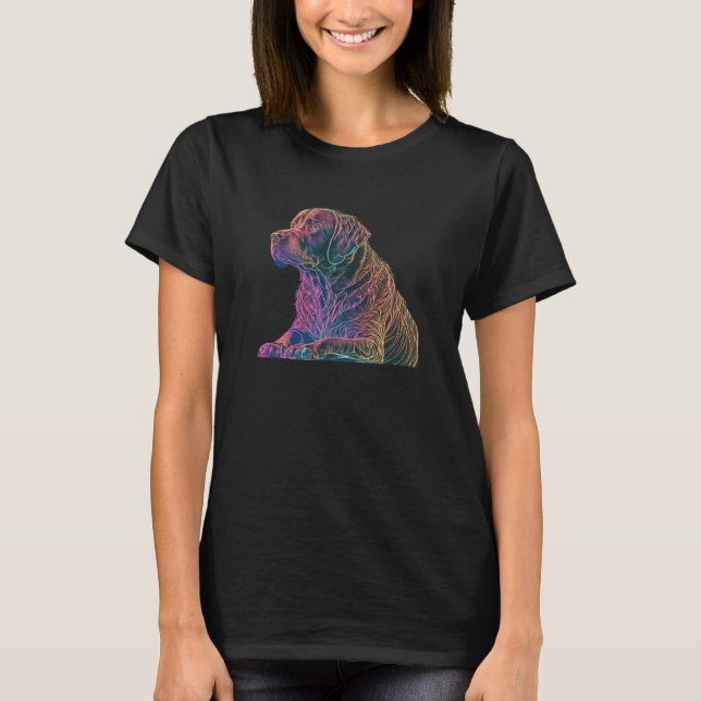 Chocolate Labrador Synthwave 80s Retrowave Aesthet T-Shirt (Front)