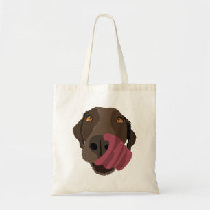 Chocolate Labrador with its Tongue Out Tote Bag