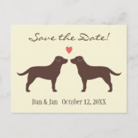 Chocolate Labradors Dogs Wedding Save the Date
