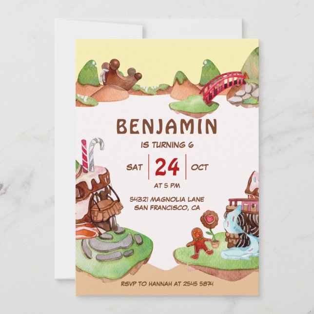 Chocolate Land Birthday Invitation (Front)