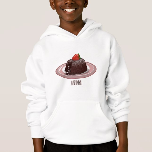 Chocolate lava cake cartoon illustration  (Front)
