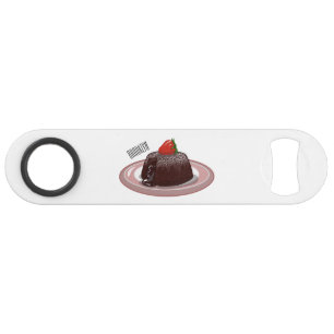 Chocolate lava cake cartoon illustration