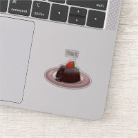 Chocolate lava cake cartoon illustration 