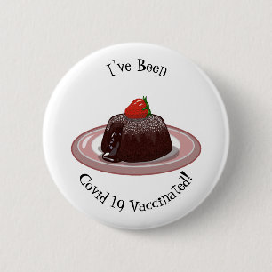 Chocolate lava cake cartoon illustration 6 cm round badge