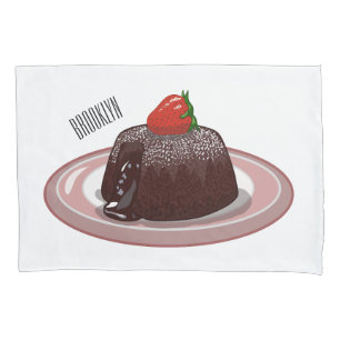 Chocolate lava cake cartoon illustration   pillowcase