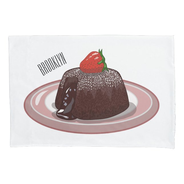 Chocolate lava cake cartoon illustration   pillowcase (Front)