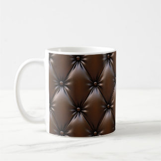Chocolate Leather: Luxurious Upholstery Texture Coffee Mug