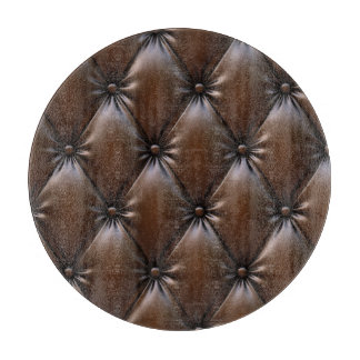 Chocolate Leather: Luxurious Upholstery Texture Cutting Board
