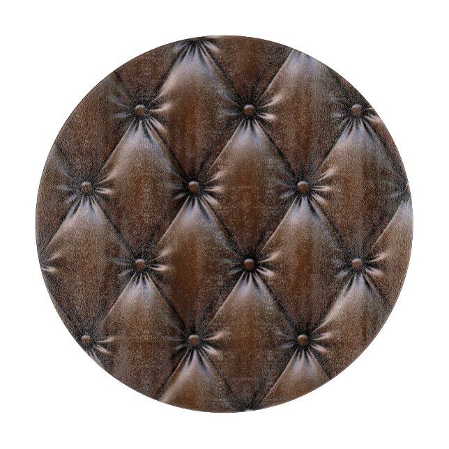 Chocolate Leather: Luxurious Upholstery Texture Cutting Board (Front)