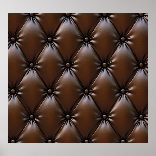 Chocolate Leather: Luxurious Upholstery Texture Poster (Front)