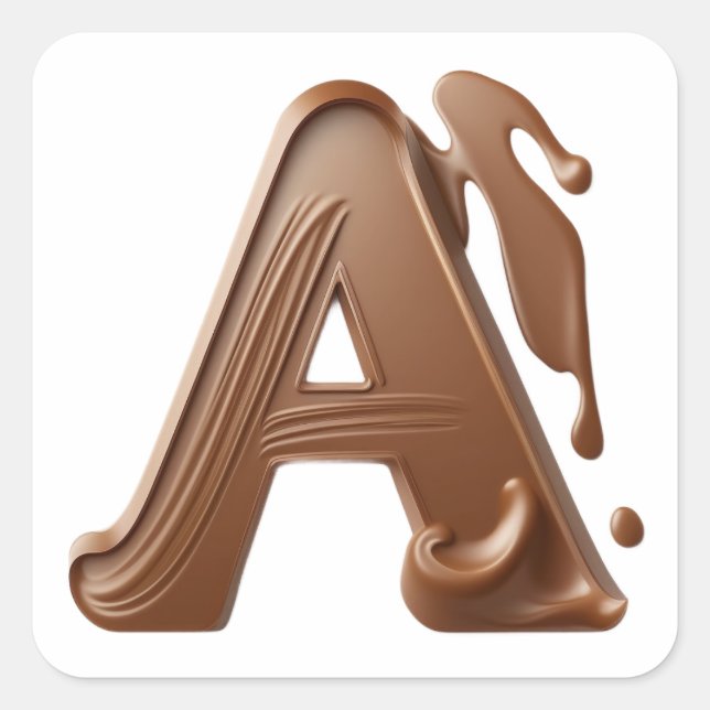 Chocolate letter A stickers (Front)