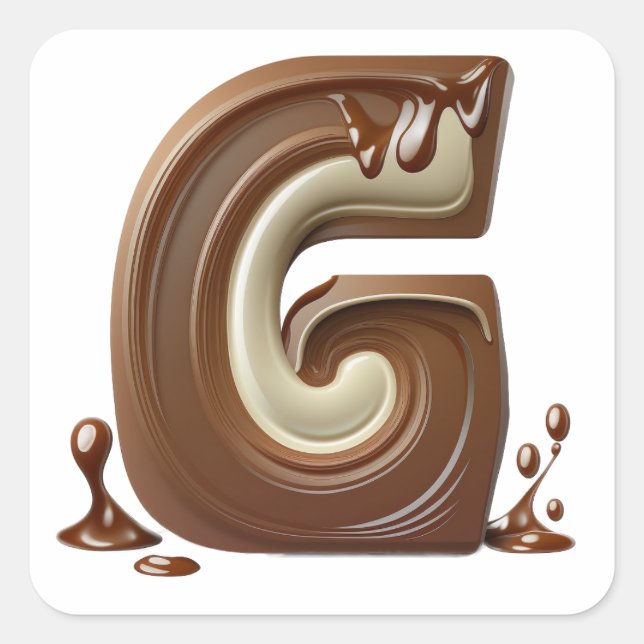 Chocolate letter G stickers (Front)