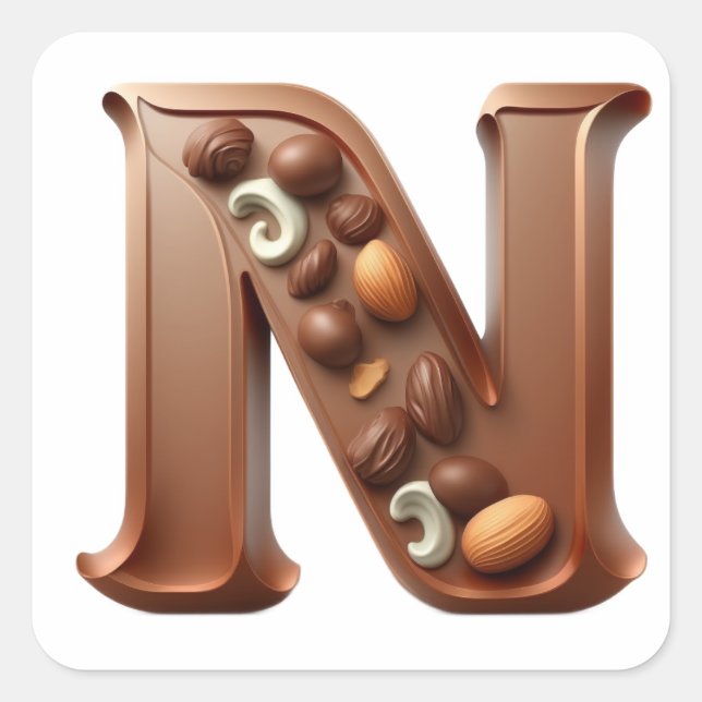 Chocolate letter N stickers (Front)
