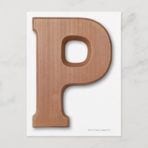 Chocolate letter p postcard