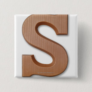 Chocolate letter s 15 cm square badge