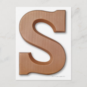 Chocolate letter s postcard