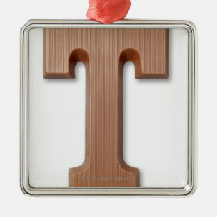 Chocolate letter t metal tree decoration