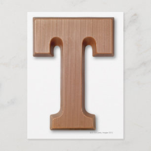 Chocolate letter t postcard