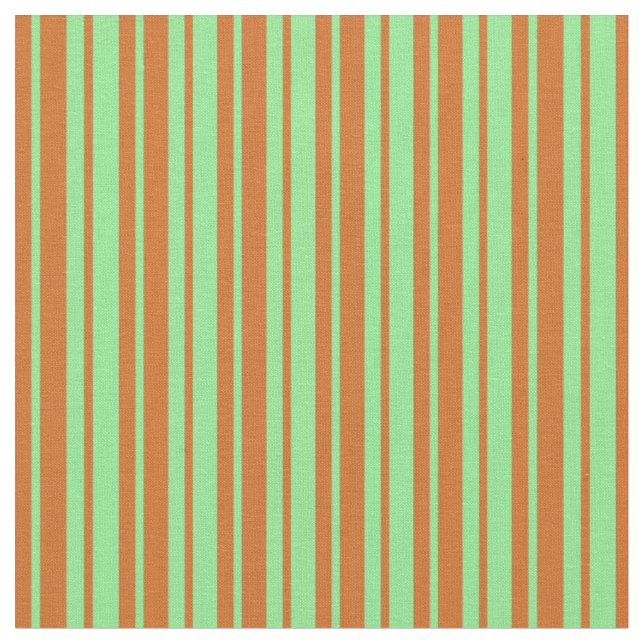 Chocolate & Light Green Coloured Lined Pattern Fabric (Close Up)