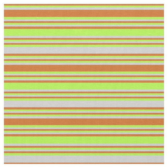 Chocolate, Light Green & Light Grey Lines Fabric (Close Up)