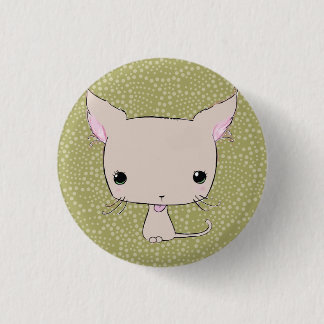 Chocolate lolkitty (limegreen polkadot print) 3 cm round badge