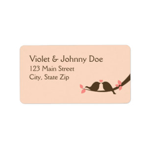 Chocolate Love Birds Label