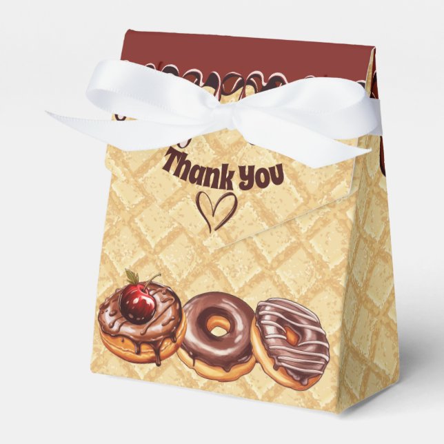 Chocolate lover doughnut Kids Birthday Party Gift  Favour Box (Front Side)
