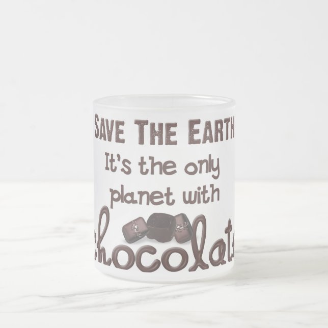 Chocolate Lover Frosted Glass Coffee Mug (Center)