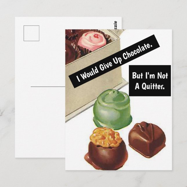 Chocolate Lover, Funny Vintage Look Postcard (Front/Back)