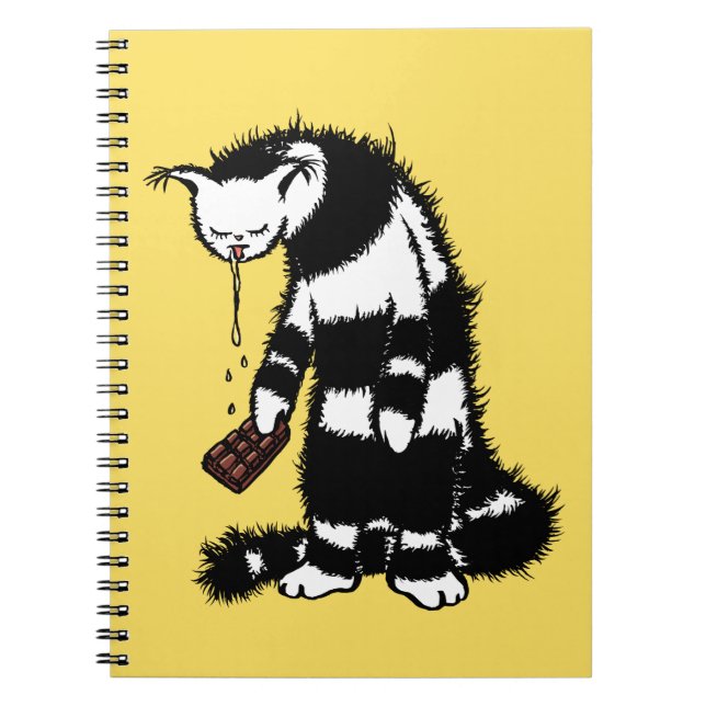 Chocolate Lover Funny Weird Cat Notebook (Front)