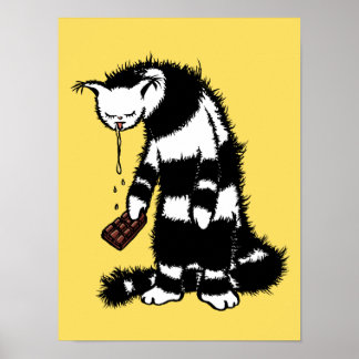 Chocolate Lover Funny Weird Cat Poster